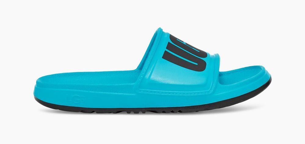 Ugg Wilcox - Mens Slides - Azure - NZ (1639MGFIC)